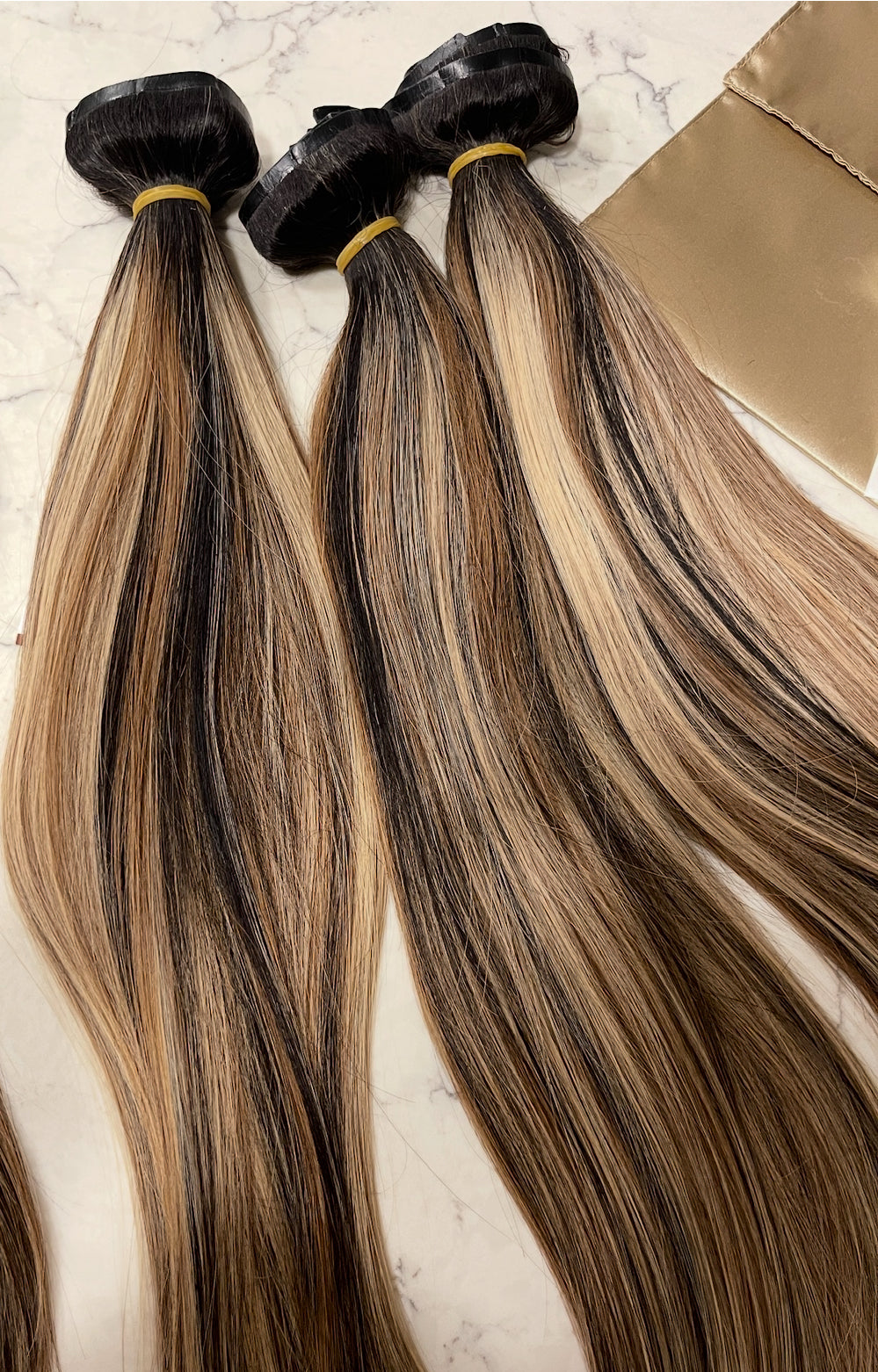 Seamless Clip-ins - Ash Honey Carmel